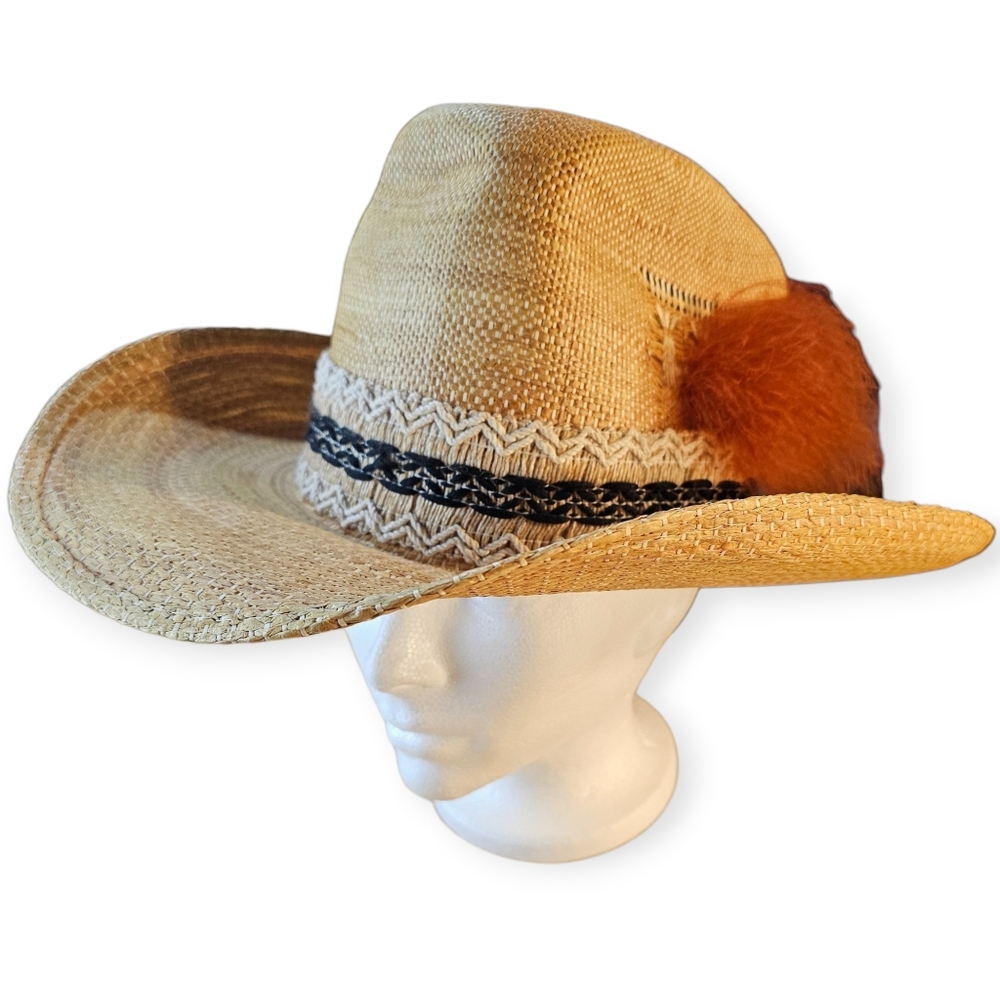 🤠✨ Vintage 70’s Stetson Cowboy Hat – Western Straw | Size 7 1/4